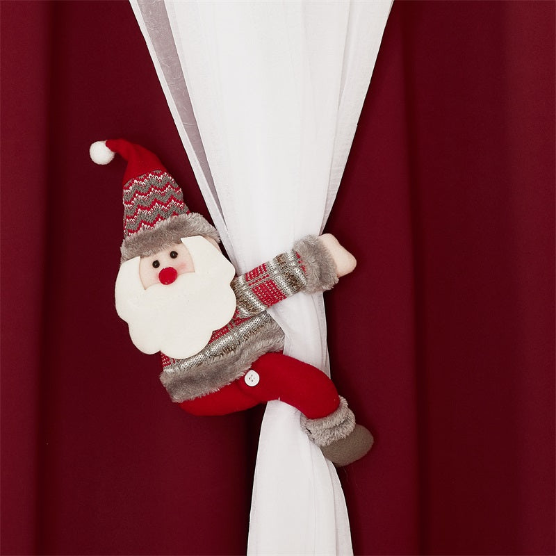 Christmas Blackout  Curtain With Crushed Voile Sheer Curtain Overlay 2 Panels KGORGE Store