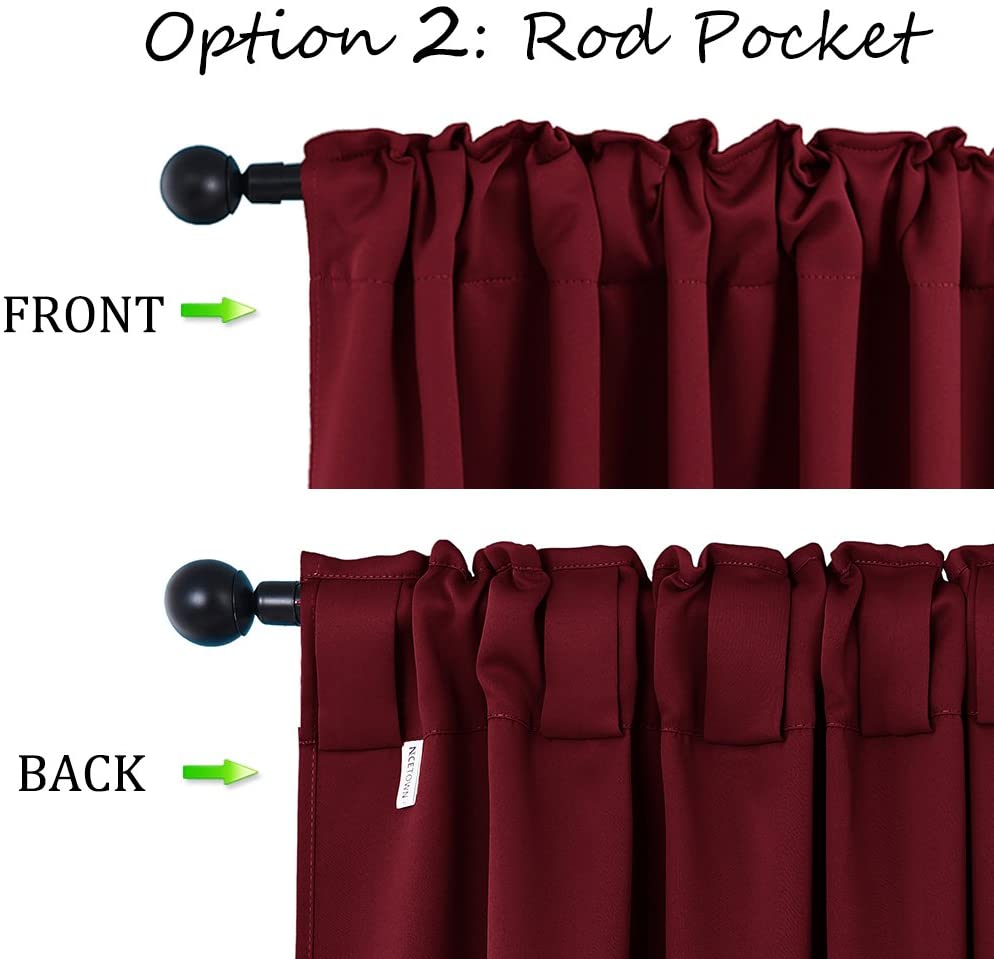 Christmas Blackout Rod Pocket & Back Tab Room Darkening Curtains 2 Panels KGORGE Store