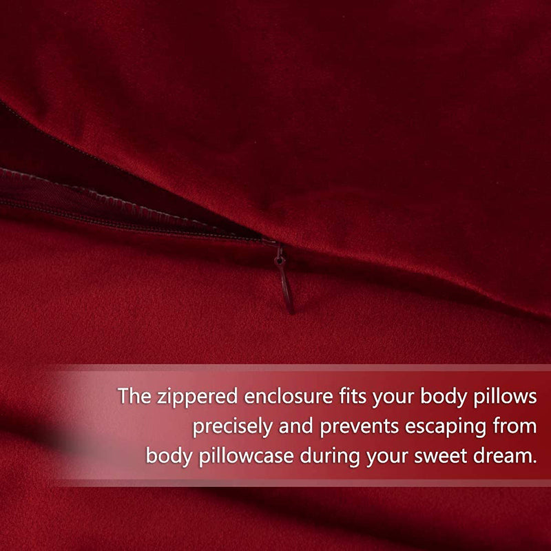 Christmas Red Body Pillow Cover, Soft Velvet Body Pillowcase for Pregnant Women, 1 Pc KGORGE Store