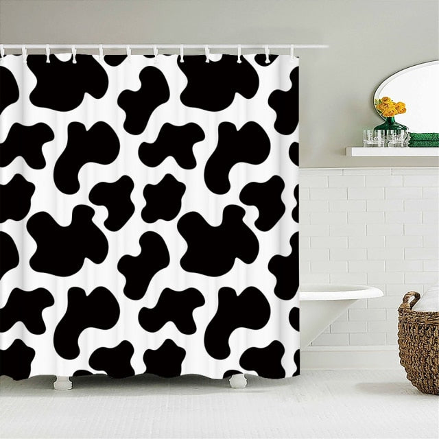 Cow Print Fabric Shower Curtain KGORGE Store