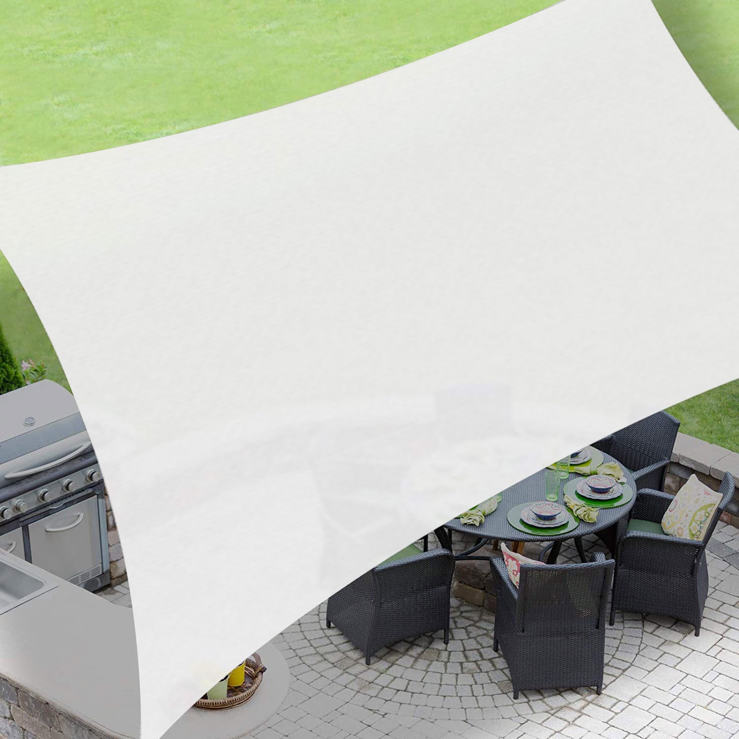 Custom Size Outdoor Sun Shade Sail Waterproof Canopy UV Block for Patio,Garden,Backyard Lawn