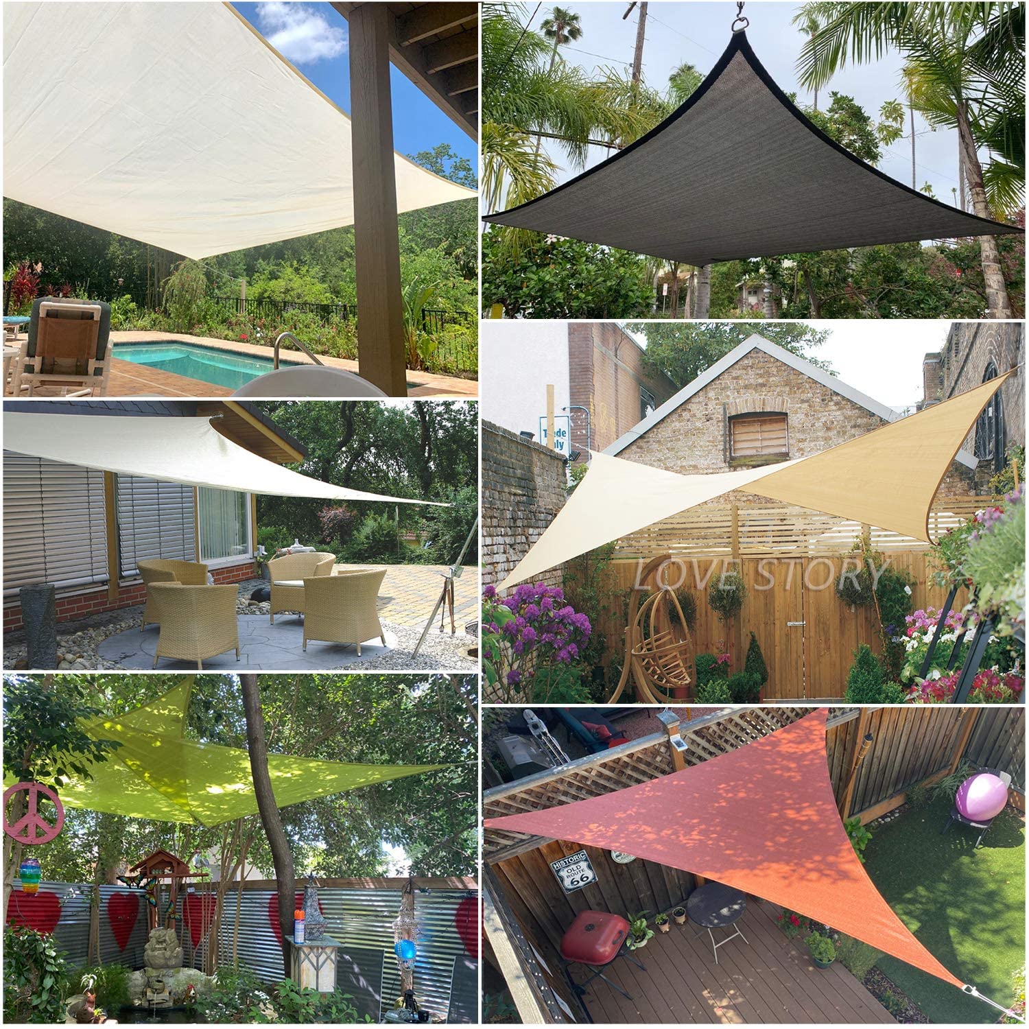 Custom Size Outdoor Sun Shade Sail Waterproof Canopy UV Block for Patio,Garden,Backyard Lawn KGORGE Store