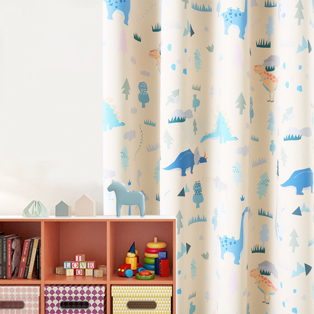 Cute Dinosaur Print Grommet Blackout Curtains For Children Bedroom 2 Panels KGORGE Store