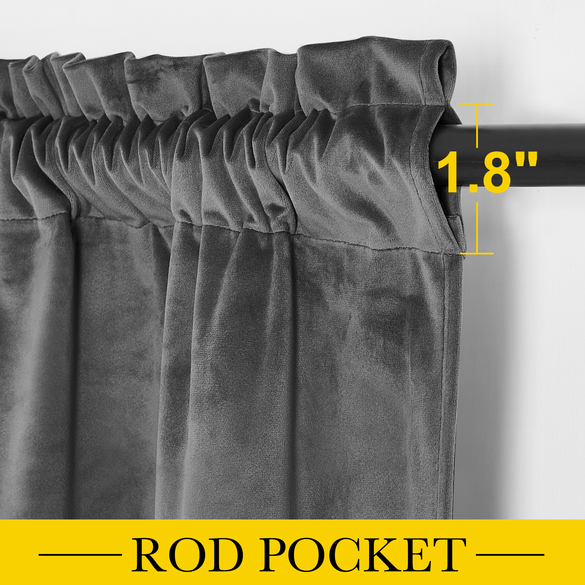 Deals Of The Week 2 Panels Modern Rod Pocket Velvet Blackout Valance For Kitchen And Living Room KGORGE Store