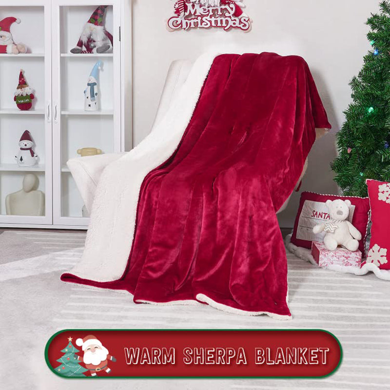 Dual Sided Warm Thick Plush Blankets Super Soft Sherpa Blanket for Bed Sofa Chair Travel for Christmas KGORGE Store