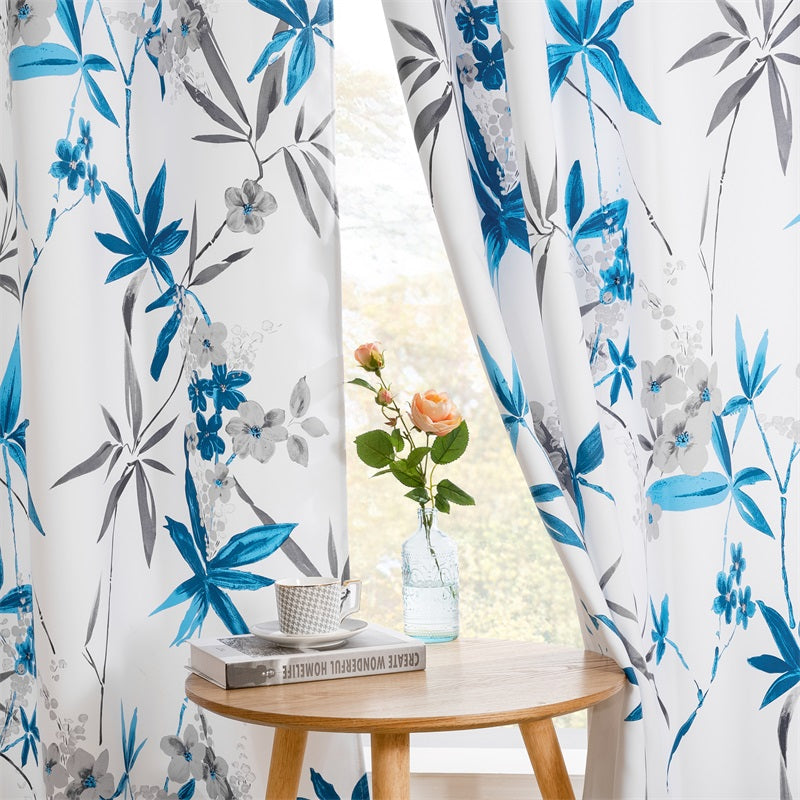 Floral Curtains Room Darkening Thermal Insulated Grommet Window Curtain Panels 2 Panels KGORGE Store