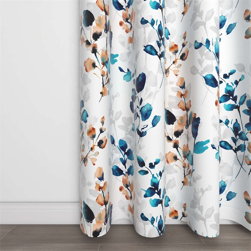 Floral Grommet Blackout Curtains For Living Room And Bedroom 2 Panels KGORGE Store