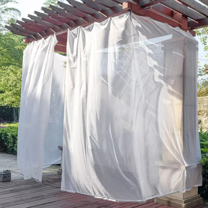Grommet & Back Tab Privacy Decorative Outdoor Sheer Mosquito Netting C