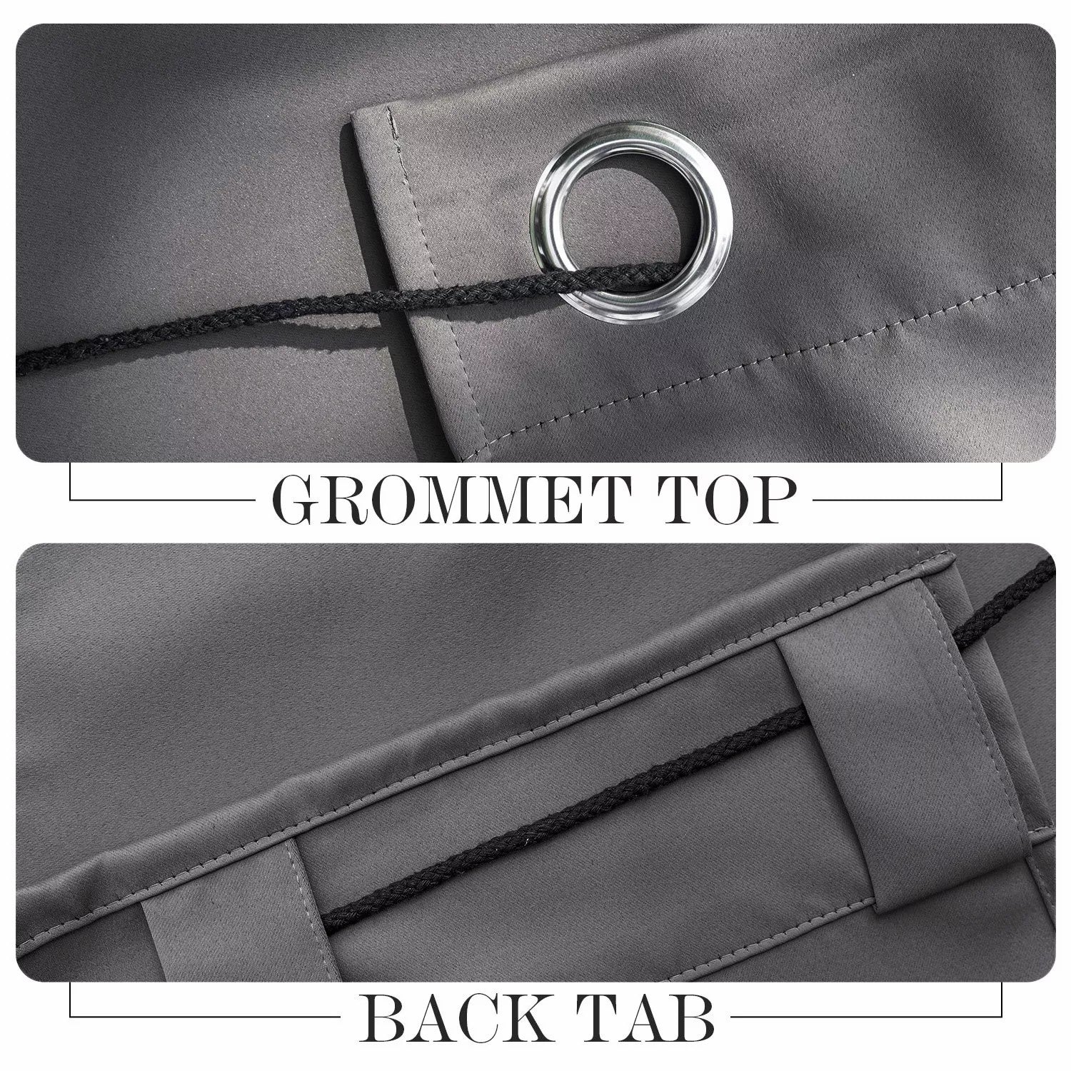 Grommet & Back Tab on Top & Bottom Patio Waterproof Outdoor Curtains With Ropes 1 Panel KGORGE Store