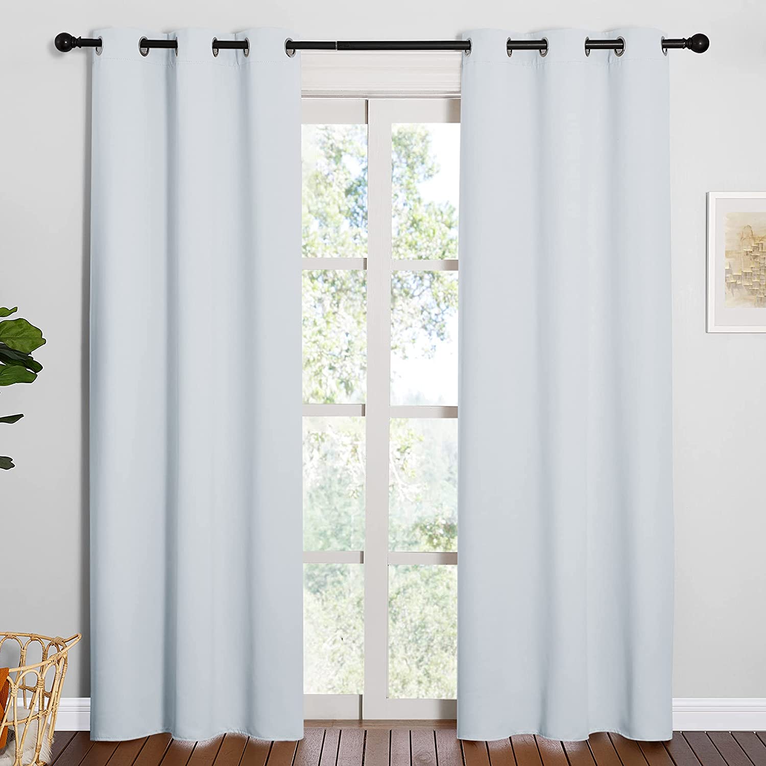 Grommet Blackout Curtains Thermal Insulated Drapes for Living Room / Bedroom(Width: 70 Inch) 2 Panels KGORGE Store