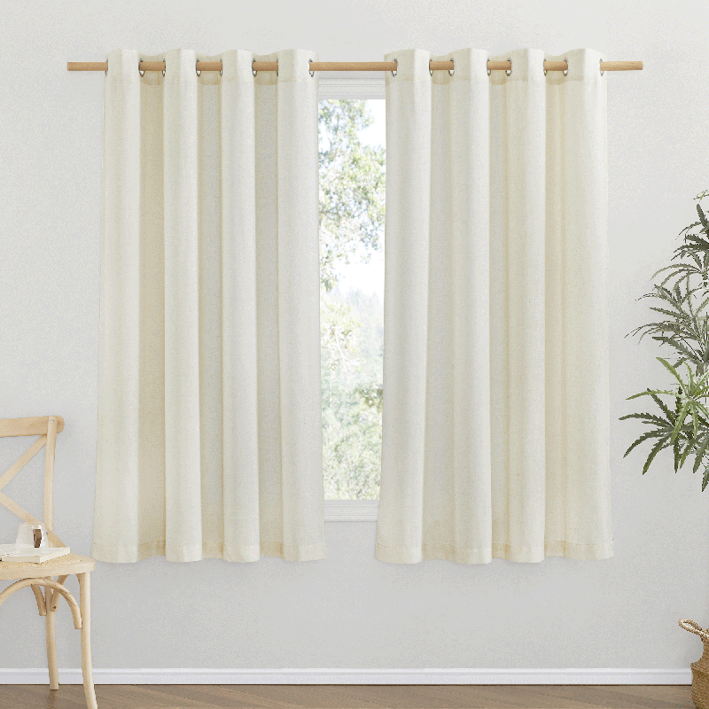Grommet Privacy Curtains Melange Linen Texture Drapes for Bedroom/Living Room 2 Panels KGORGE Store
