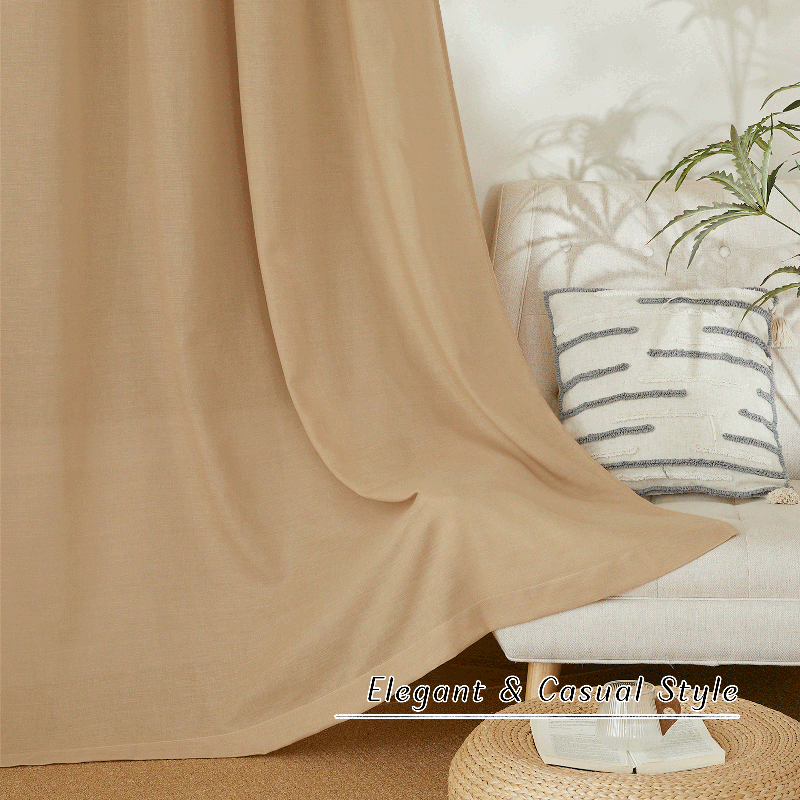 Grommet Privacy Curtains Melange Linen Texture Drapes for Bedroom/Living Room 2 Panels KGORGE Store