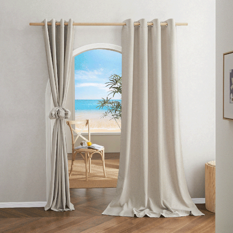 Grommet Privacy Curtains Thick Flax Semi Sheer Drapes for Bedroom/Living Room 2 Panels KGORGE Store