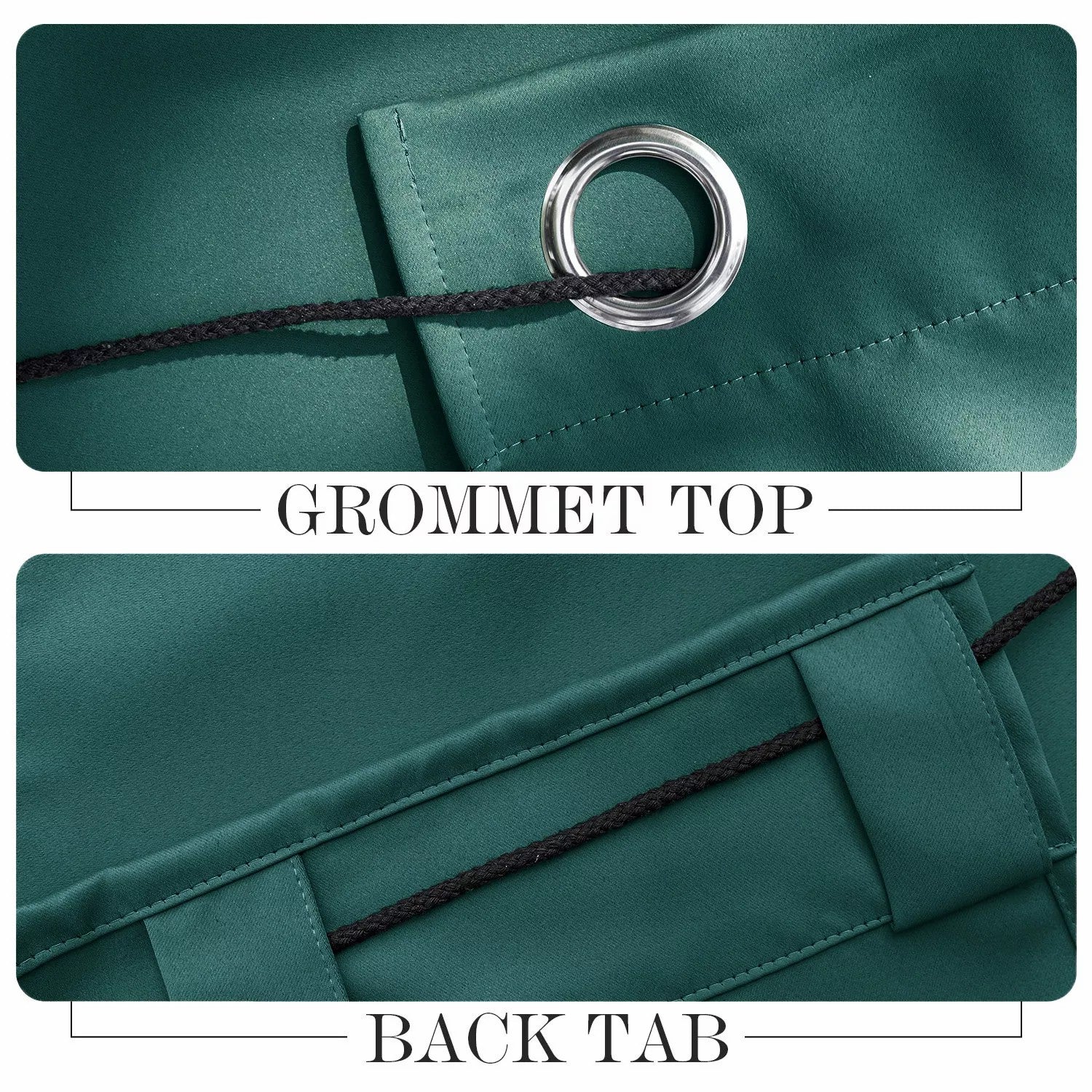 Grommet & Rod Pocket & Back Tab Waterproof Outdoor Curtains With Ropes 1 Pc KGORGE Store