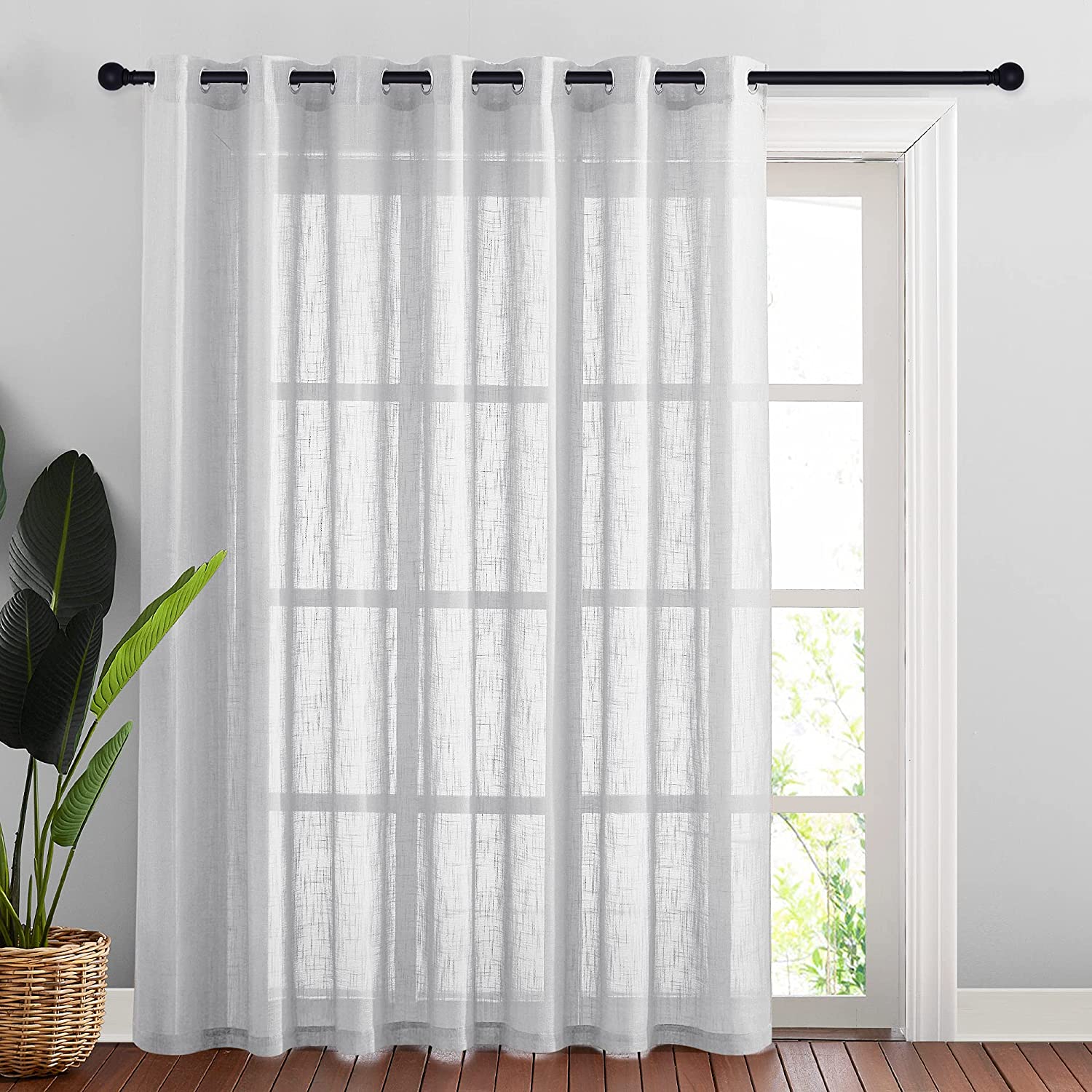 Grommet Semi Sheer Privacy Linen Curtains For Sliding Glass Door For  Bedroom 1 Panel – KGORGE Store