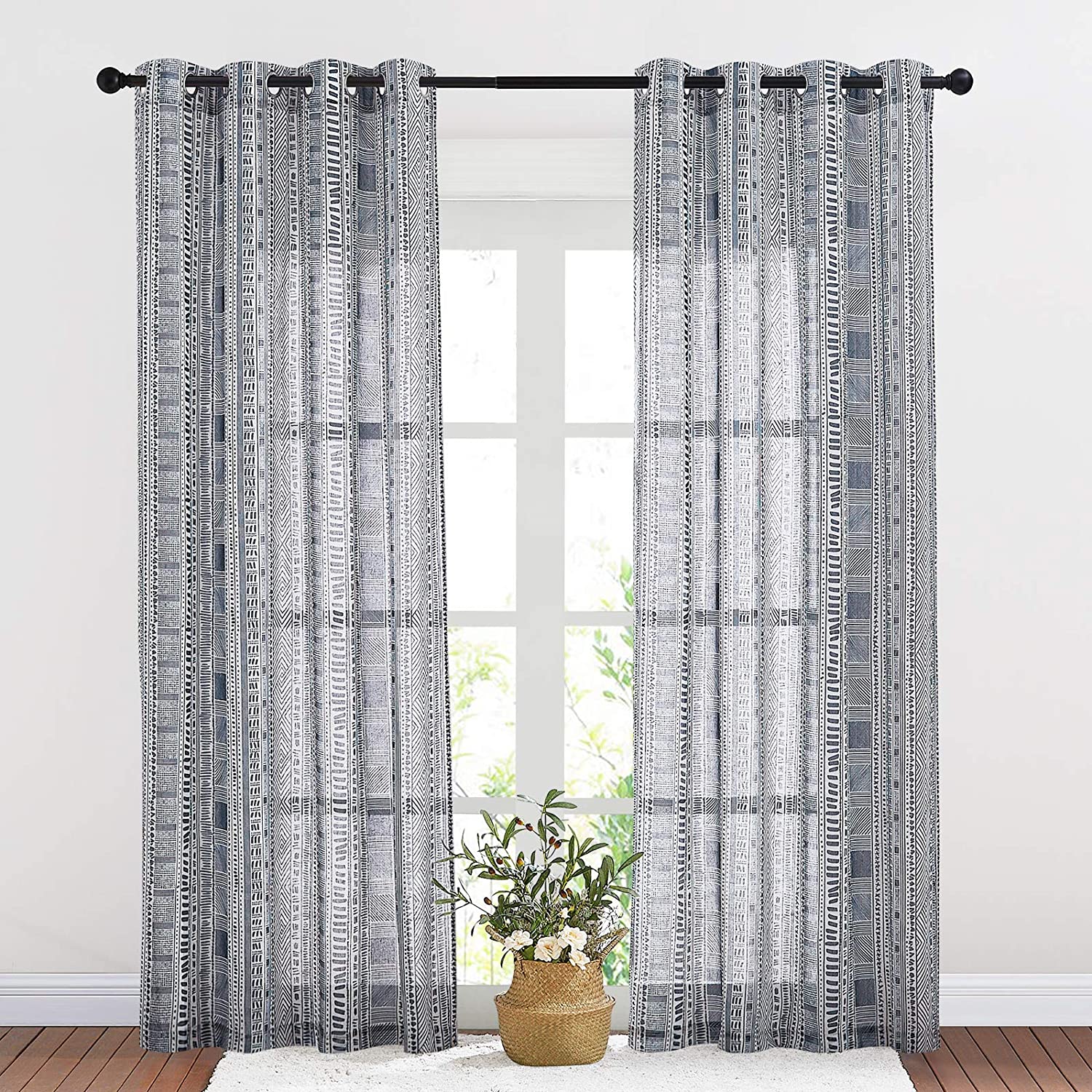 Grommet Sheer Privacy Flax Linen Curtains For Bedroom And Living Room 1 Pair KGORGE Store