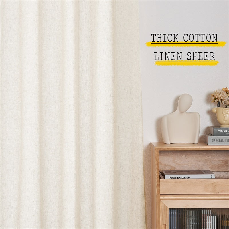 Grommet Sheer Privacy Light Filtering Linen Curtains For Bedroom 2 Panels KGORGE Store