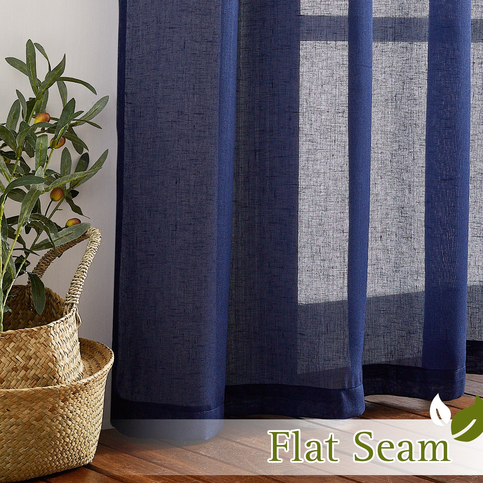 Grommet Sheer Privacy Linen Curtains For Bedroom (Width: 70 Inch) 2 Panels KGORGE Store