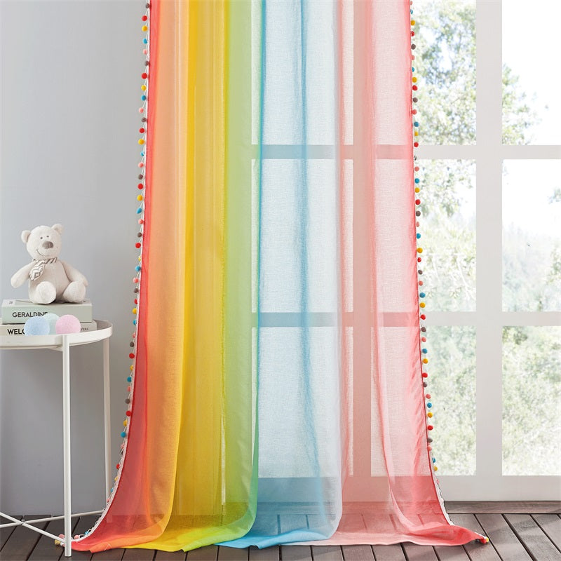 Grommet Sheer Privacy Rainbow Voile Curtains For Bedroom And Living Room 1 Pair KGORGE Store