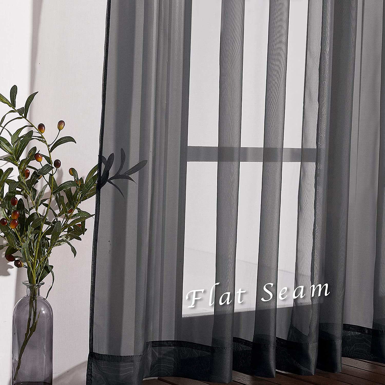 Grommet Sheer Privacy Voile Curtains For Bedroom And Living Room 1 Pair KGORGE Store