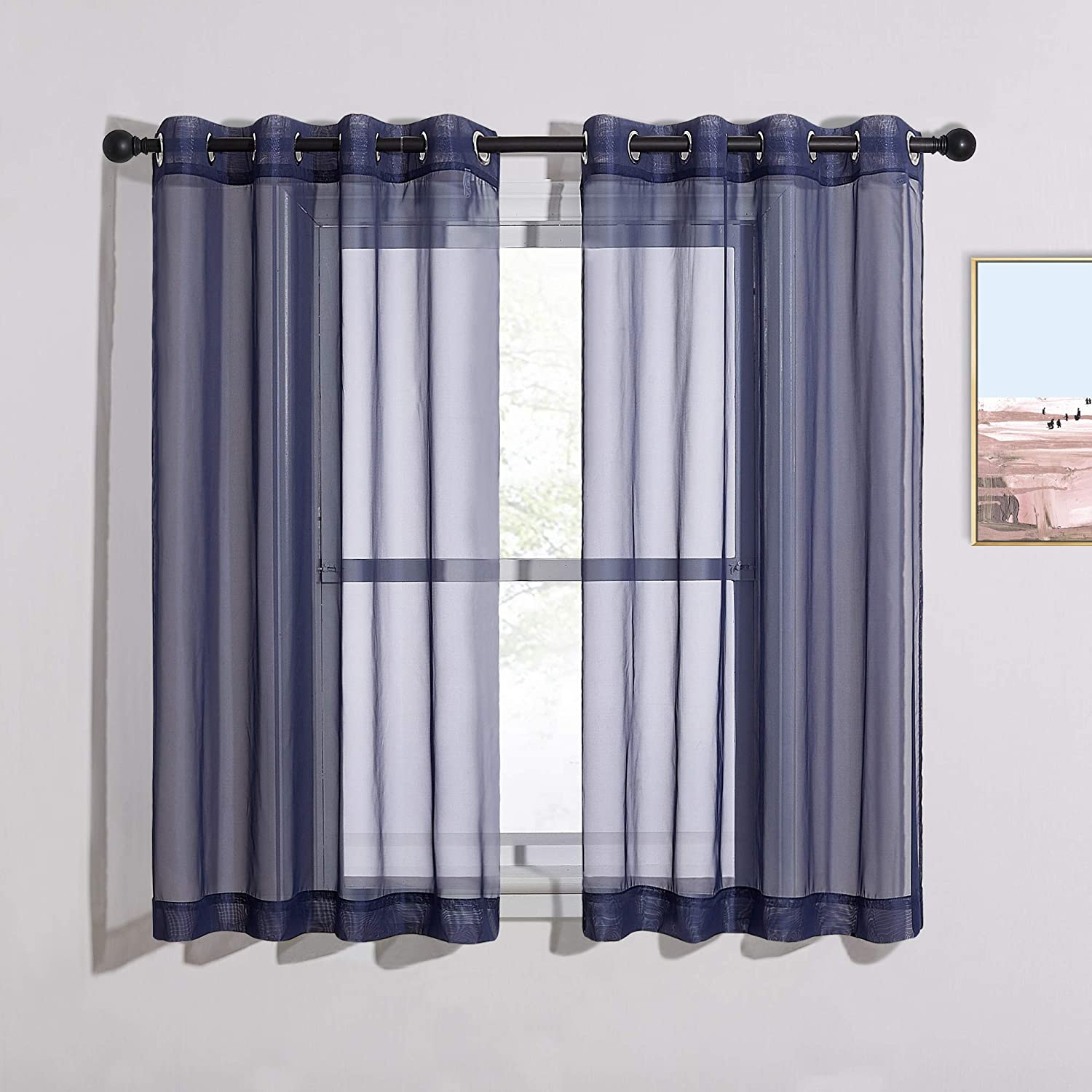 Grommet Sheer Privacy Voile Curtains For Bedroom And Living Room 1 Pair KGORGE Store