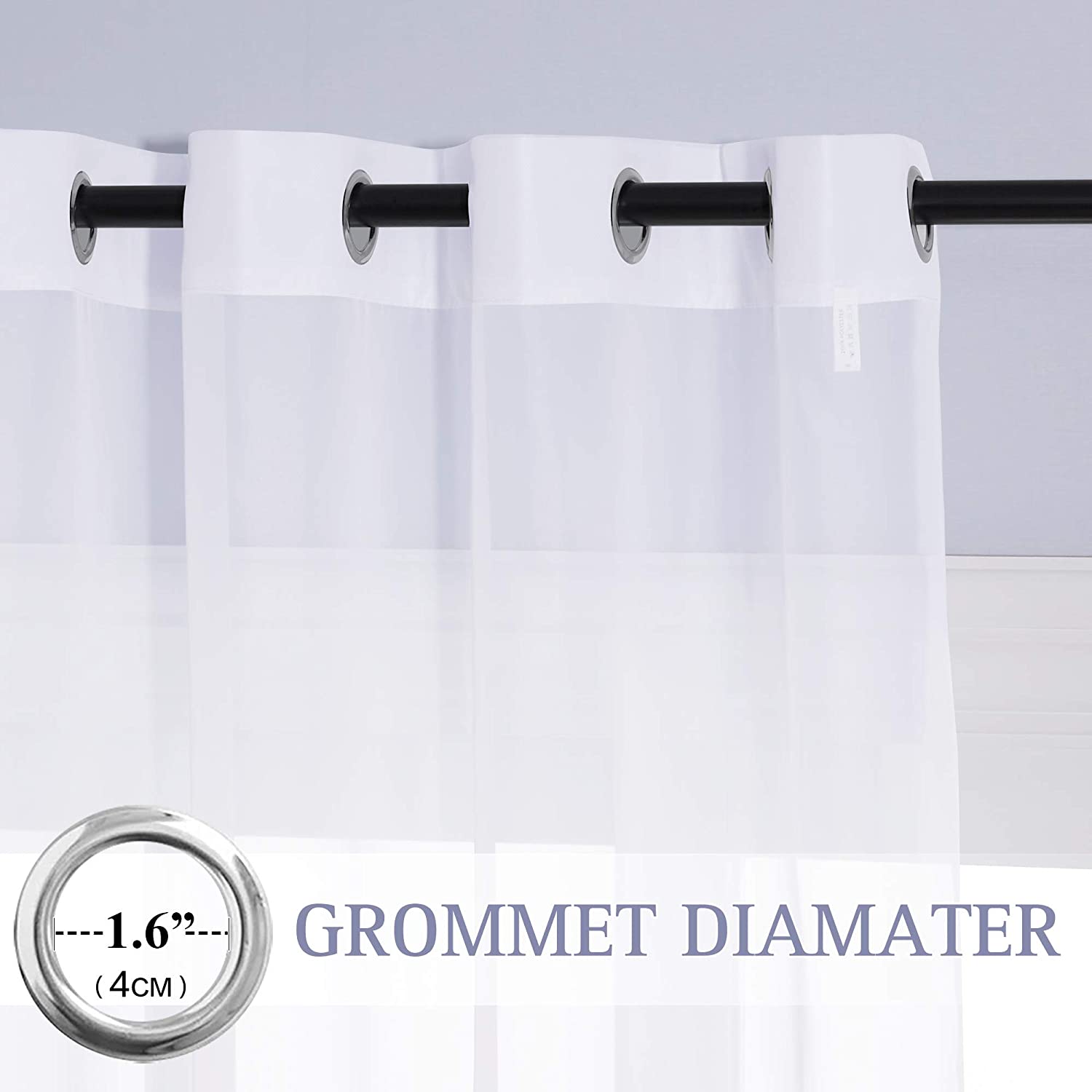 Grommet Sheer Privacy Voile Curtains For Sliding Glass Door For Bedroom 1 Panel KGORGE Store