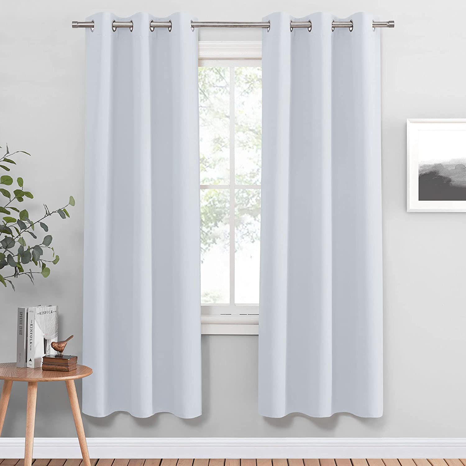 Grommet Thermal Insulated Blackout Weave Curtains For Living Room 2 Panels KGORGE Store