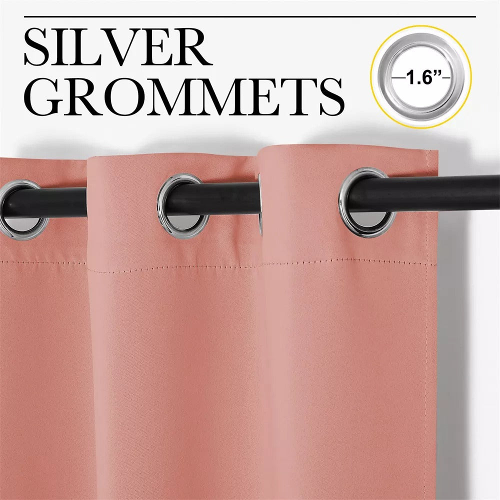 Grommet Thermal Soundproof Blackout Curtains For Living Room, Bedroom, 2 Panels KGORGE Store