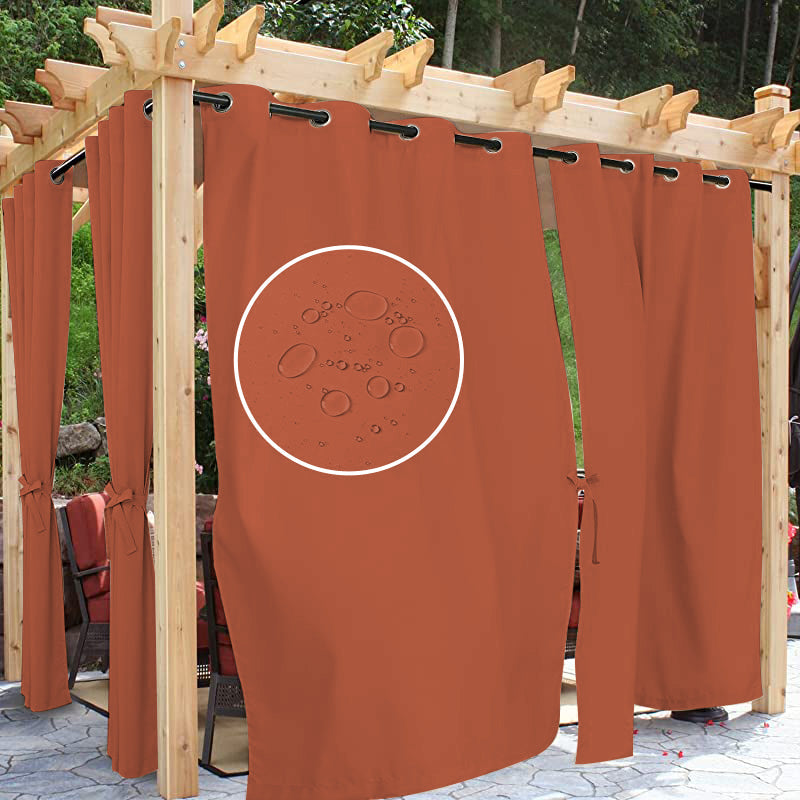 Grommet Top Windproof Thermal Privacy Outdoor Curtains for Gazebo, Pergola, Porch with Tiebacks 1 Panel KGORGE Store