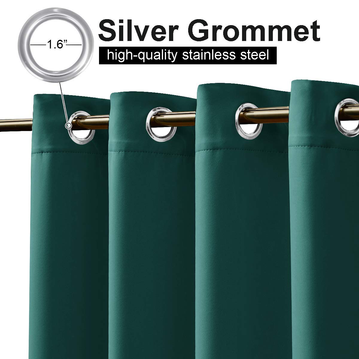 Grommet Top and Bottom Waterproof Outdoor Curtains 1 Panel KGORGE Store