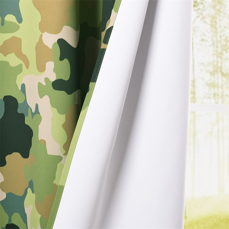 Grommet Waterproof Privacy Blackout  Outdoor Camouflage Curtains For Patio 1 Panel KGORGE Store