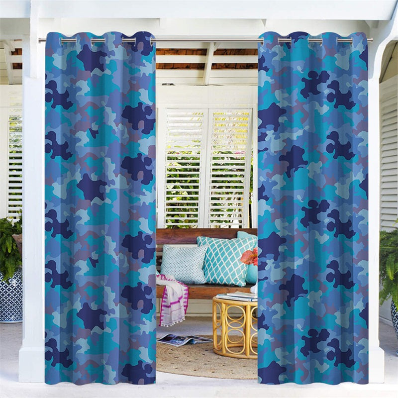 Grommet Waterproof Privacy Blackout  Outdoor Camouflage Curtains For Patio 1 Panel KGORGE Store