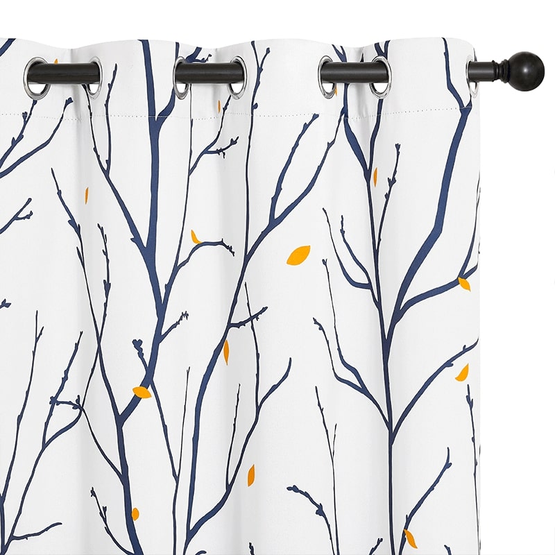 Grommet Waterproof Privacy Blackout Outdoor Tree Branch Curtains For Patio 1 Panel KGORGE Store