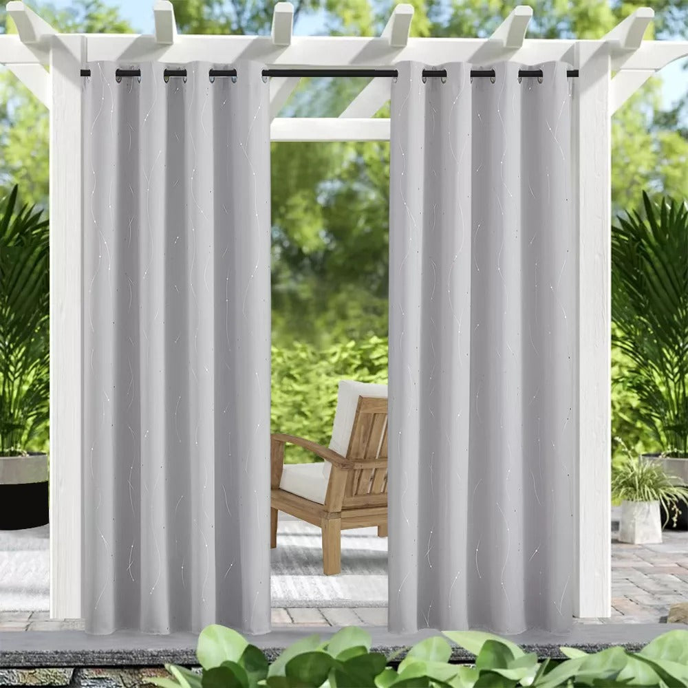 Grommet Waterproof Privacy Print Blackout Outdoor Curtains For Patio 1 Panel KGORGE Store