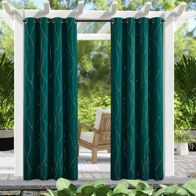 Grommet Waterproof Privacy Print Blackout Outdoor Curtains For Patio 1 Panel KGORGE Store