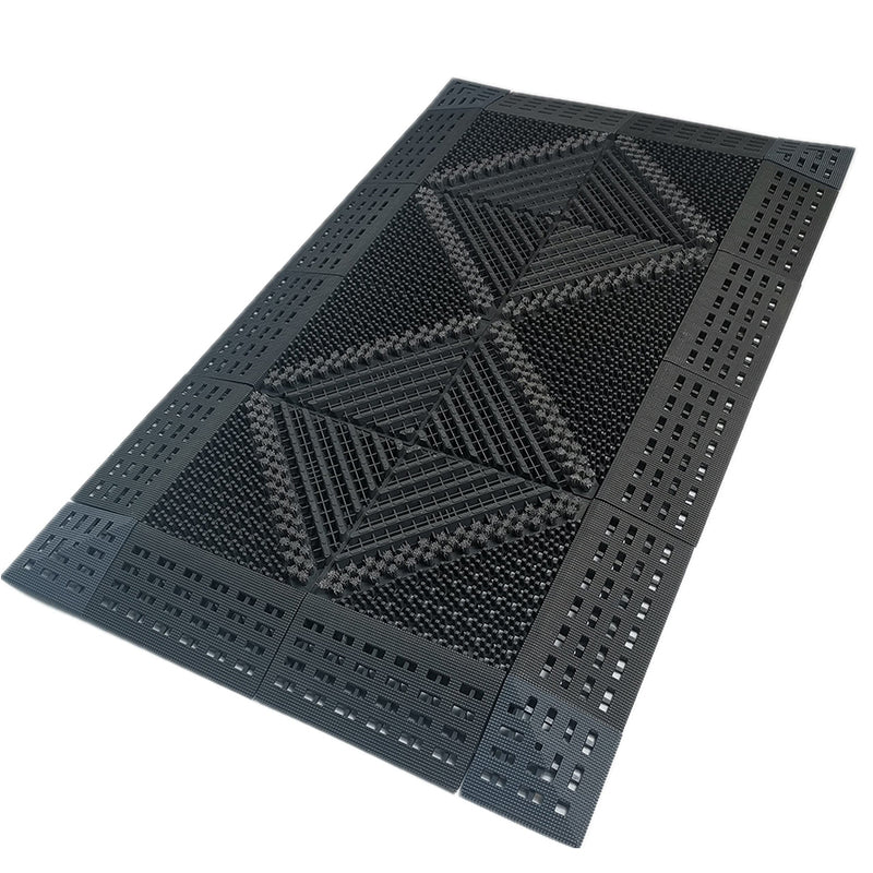 Heavy Duty Rubber Fingertip Brush Modular Outdoor All Weather Entrance Doormat KGORGE Store