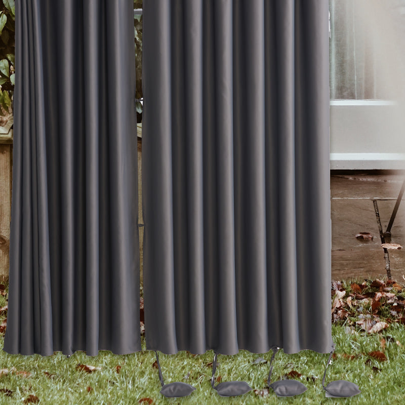 Extrawindproof Grommet Top Waterproof Weighted Outdoor Curtain for