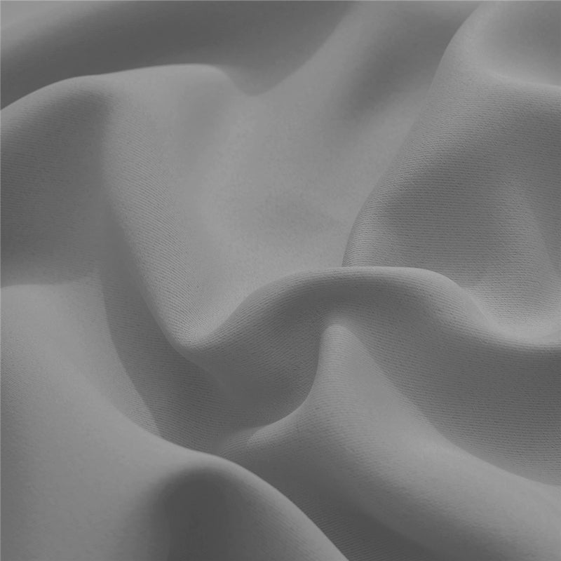 Gray KGORGE outdoor curtain sample fabric close-up, highlighting its durable, weatherproof texture for patio shade.