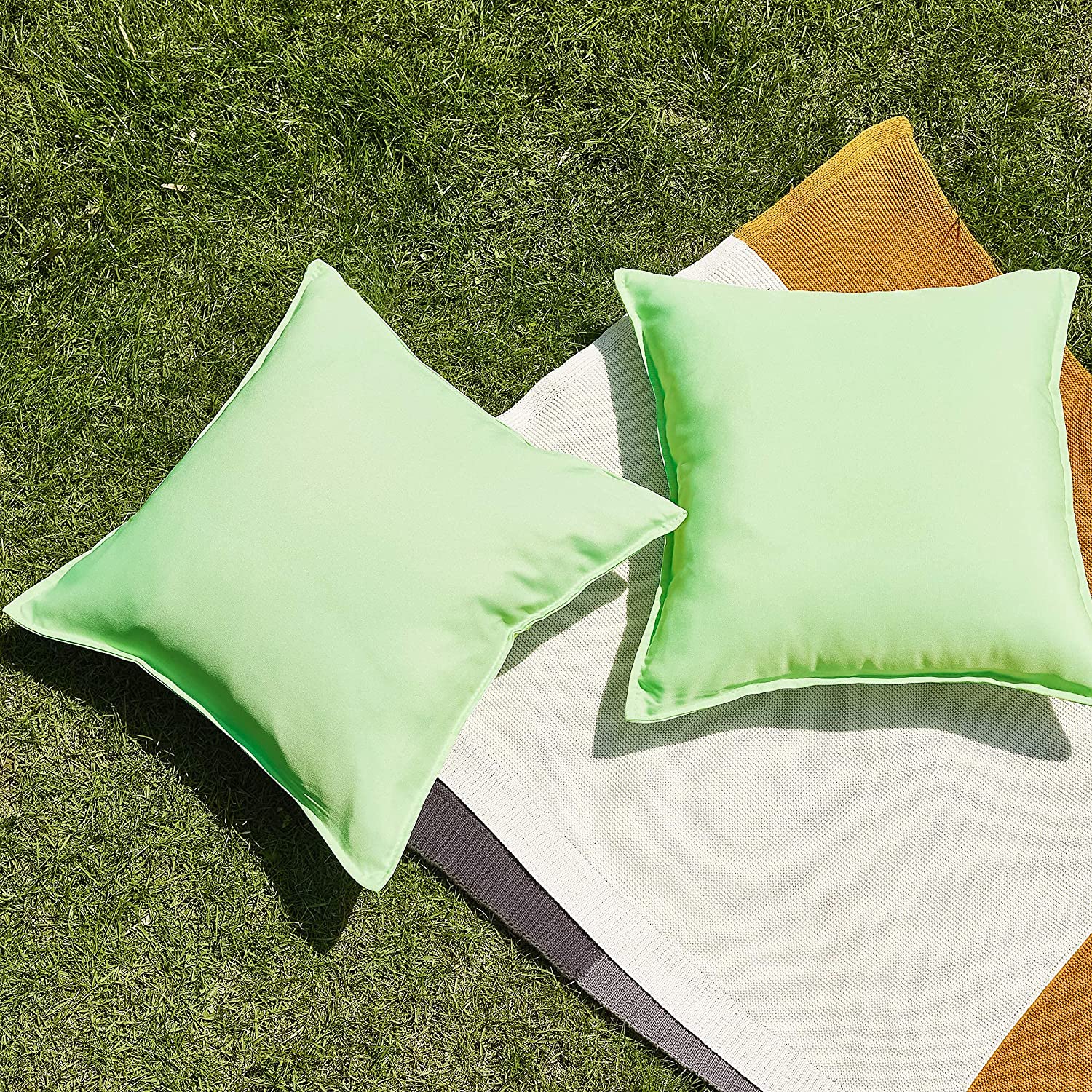 KGORGE Waterproof Outdoor Pillow Covers Square Cushion Throw Pillowcase 2 Pcs KGORGE Store