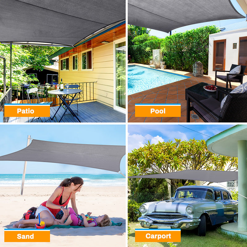 Large Size Sun Shade Sail Heavy Duty Durable Fabric Cloth Waterproof Awning Canopy for Patio and Garden KGORGE Store