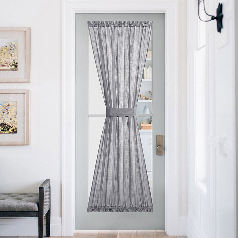 Light Filtering Semi Sheer Linen Curtains For French Door 1 Pair KGORGE Store