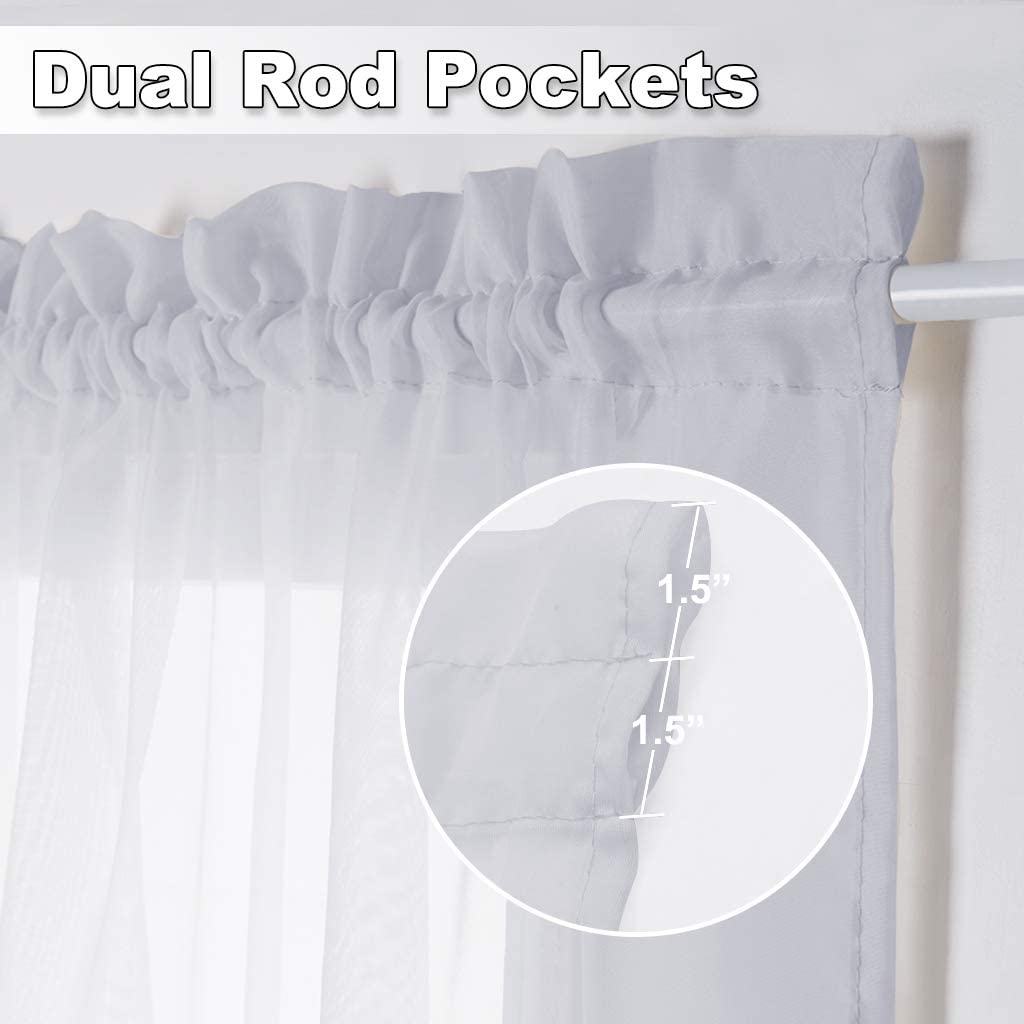 Light Filtering Voile Curtains For French Door, Front Porch Doorback Porch Door And Front Door 1 Pair KGORGE Store