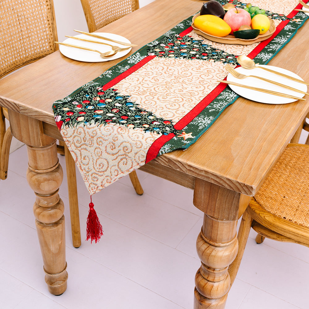 Merry Christmas Table Runner SantaClaus Snowman Kitchen Dining Table Decoration for Indoor Outdoor Home KGORGE Store