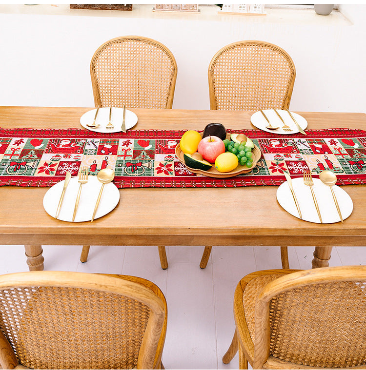 Merry Christmas Table Runner SantaClaus Snowman Kitchen Dining Table Decoration for Indoor Outdoor Home KGORGE Store