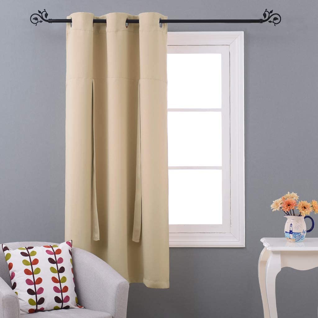 Modern  Grommet Polyester Blackout Tie Up Valances For Kitchen And Living Room 1 Piece KGORGE Store