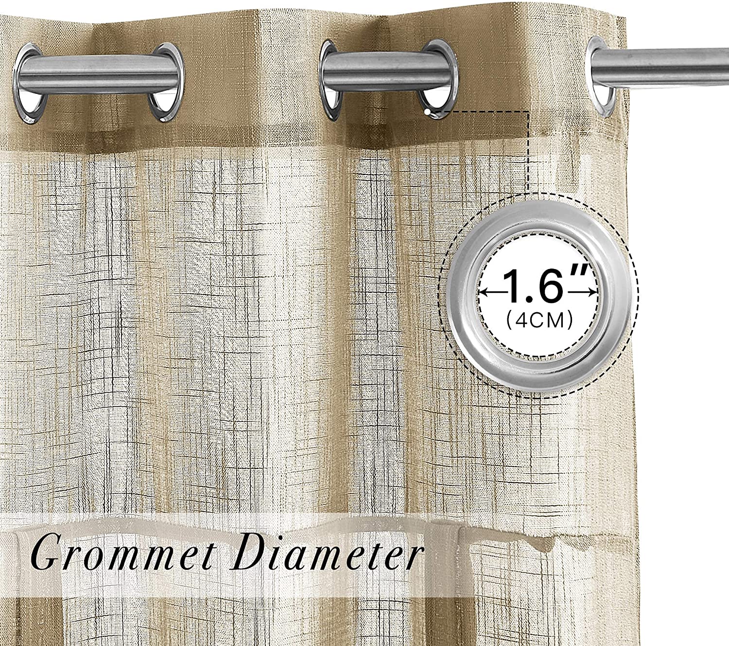 Modern  Grommet Polyester Sheer Tie-Up Valance For Kitchen And Living Room 1 Piece KGORGE Store