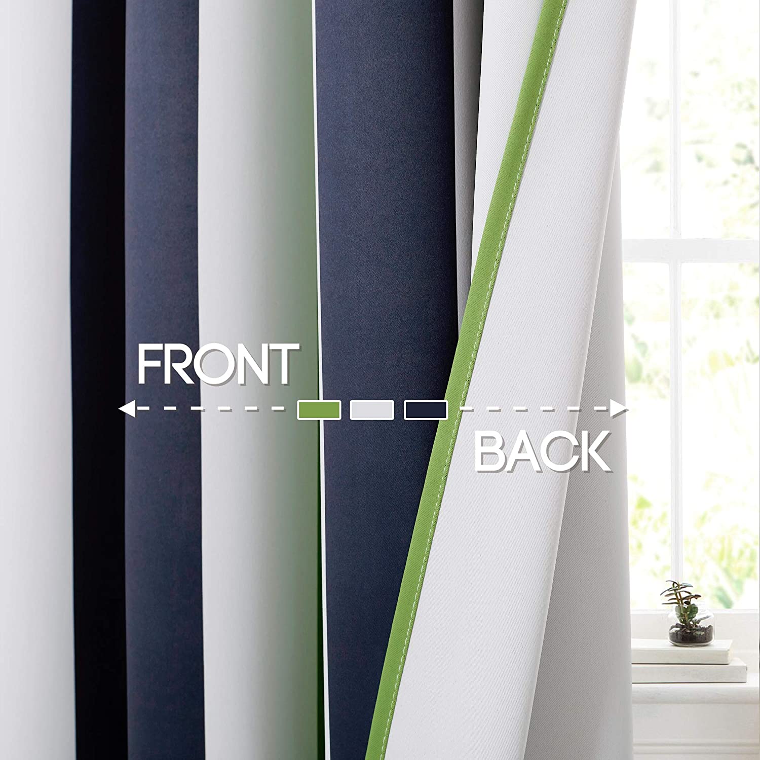 Modern Rainbow Grommet Polyester Blackout Cafe Curtains For Kitchen And Living Room 1 Pair KGORGE Store