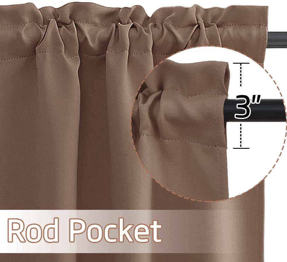Modern  Rod Pocket Blackout Polyester Blackout Cafe Curtains For Kitchen And Living Room 1 Pair KGORGE Store