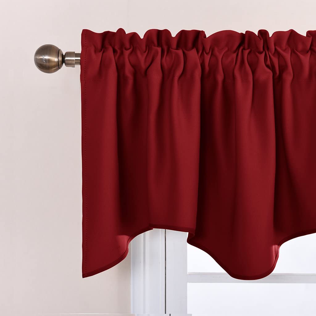 Modern  Rod Pocket Polyester Blackout Scalloped Valance  For Kitchen And Living Room 1 Piece KGORGE Store
