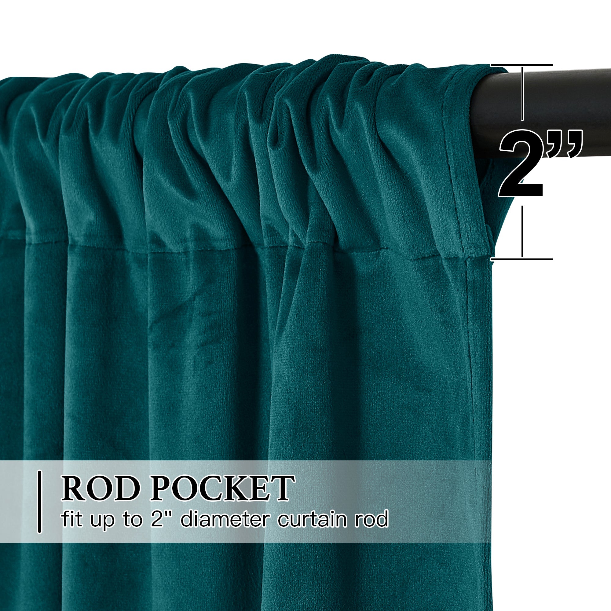 Modern  Rod Pocket Tie-Up Blackout Velvet Blackout Valance For Kitchen And Living Room 1 Panel KGORGE Store
